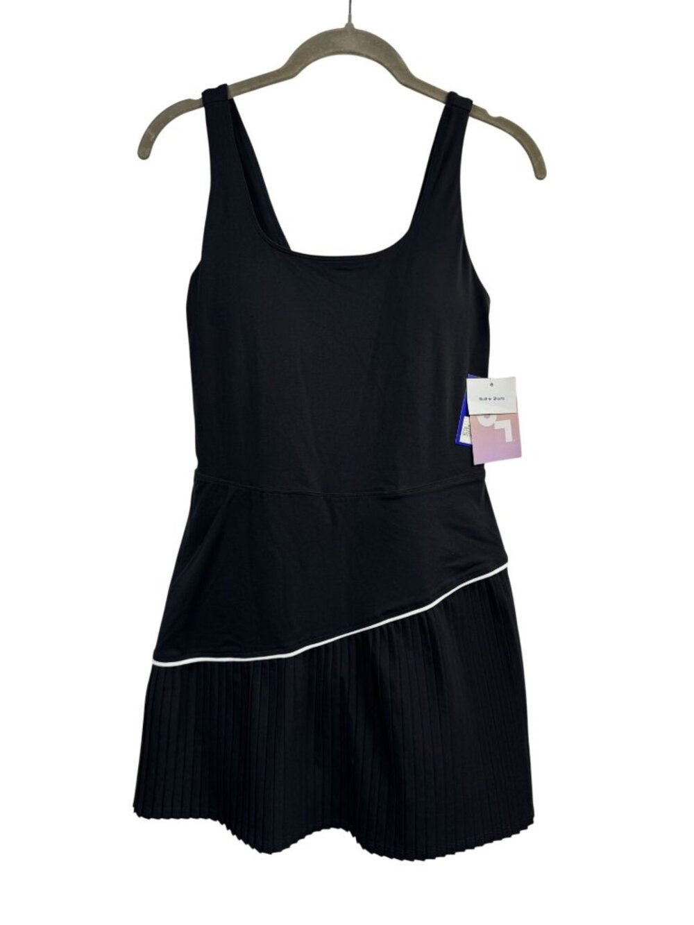 NEW JoyLab Black Moisture Wicking Active Dress Built-In Shorts Pleated sz Small